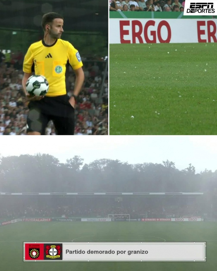 开云体育官网-ESPN：勒沃库森德国杯首轮比赛因冰雹中断